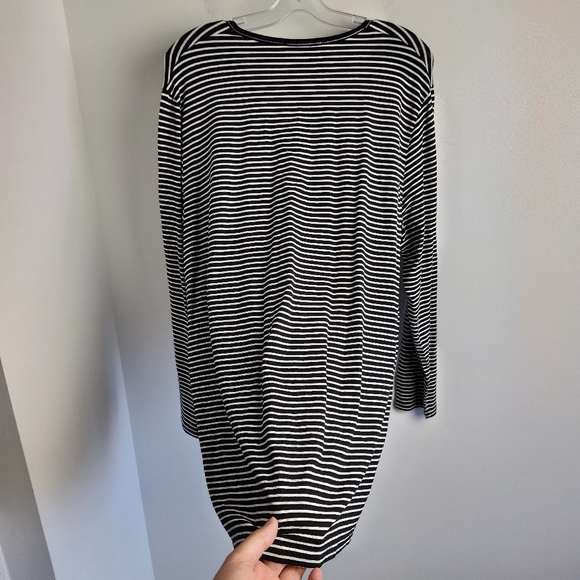 Toni T Plus Top black striped stretch tunic comfy decorative zipper size 22 - Picture 13 of 13